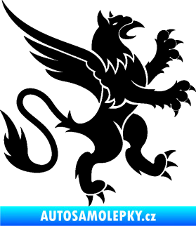 Samolepka Lev heraldika 003 pravá černá