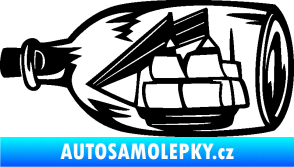 Samolepka Loď v láhvi 001 levá černá