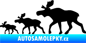 Samolepka Losí rodinka levá černá