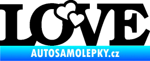 Samolepka Love 001 nápis se srdíčky černá