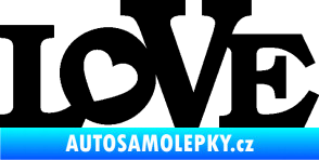 Samolepka Love 002 nápis se srdíčkem černá