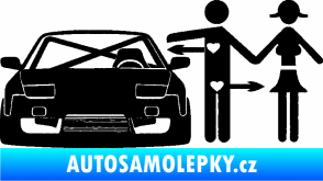 Samolepka Love car like sex levá černá