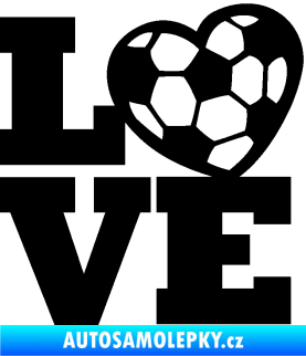 Samolepka Love fotbal černá