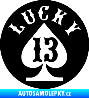 Samolepka Lucky 13 šťastná třináctka černá