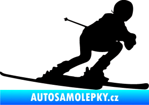 Samolepka Lyžař 002 pravá černá