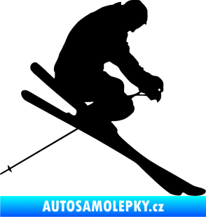 Samolepka Lyžař 005 pravá černá