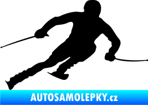 Samolepka Lyžař 012 pravá černá