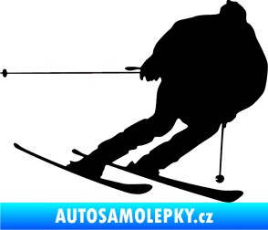Samolepka Lyžař 019 pravá černá
