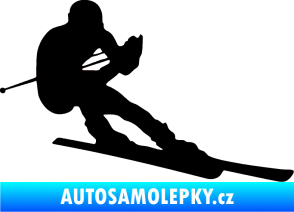 Samolepka Lyžař 022 pravá černá