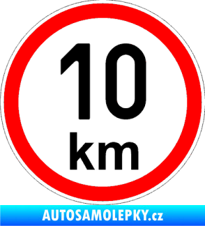 Samolepka Maximální rychlost 10km - nejvyšší konstrukční rychlost černá