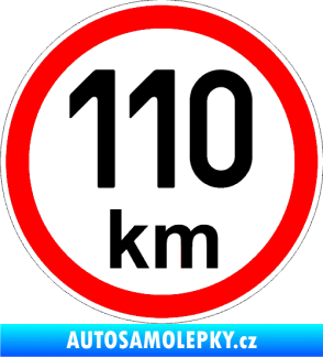 Samolepka Maximální rychlost 110km - nejvyšší konstrukční rychlost černá