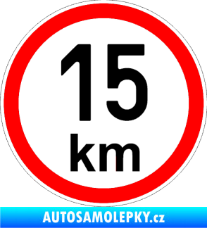 Samolepka Maximální rychlost 15km - nejvyšší konstrukční rychlost černá