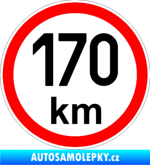 Samolepka Maximální rychlost 170km - nejvyšší konstrukční rychlost černá