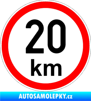 Samolepka Maximální rychlost 20km - nejvyšší konstrukční rychlost černá