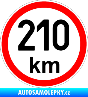 Samolepka Maximální rychlost 210km - nejvyšší konstrukční rychlost černá