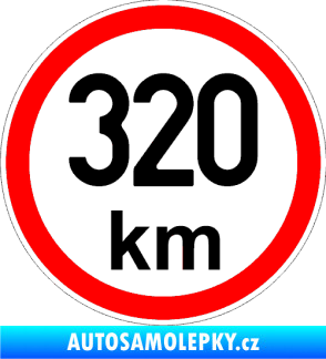 Samolepka Maximální rychlost 320km - nejvyšší konstrukční rychlost černá