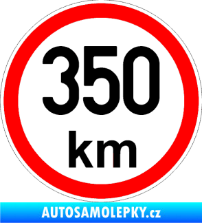 Samolepka Maximální rychlost 350km - nejvyšší konstrukční rychlost černá