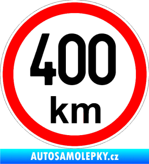 Samolepka Maximální rychlost 400km - nejvyšší konstrukční rychlost černá