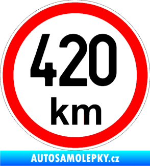 Samolepka Maximální rychlost 420km - nejvyšší konstrukční rychlost černá
