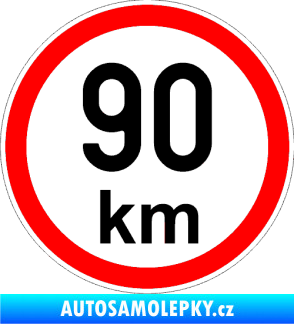 Samolepka Maximální rychlost 90km - nejvyšší konstrukční rychlost černá