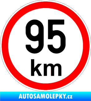 Samolepka Maximální rychlost 95km - nejvyšší konstrukční rychlost černá