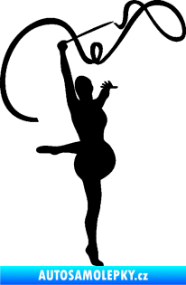 Samolepka Moderní gymnastika 003 pravá gymnastka se stuhou černá
