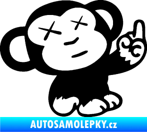 Samolepka Monkey Fuck Off JDM pravá černá