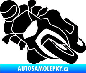 Samolepka Motorka 001 levá silniční motorky černá