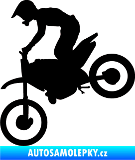 Samolepka Motorka 015 levá motokros černá