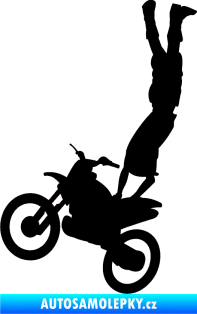 Samolepka Motorka 019 levá motokros freestyle akrobacie na motorce černá