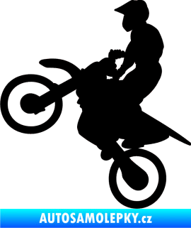 Samolepka Motorka 024 levá motokros černá