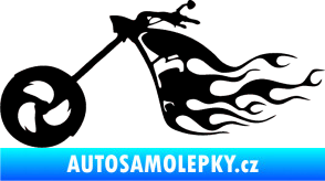Samolepka Motorka 042 levá plameny černá