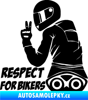 Samolepka Motorkář 003 levá respect for bikers nápis černá