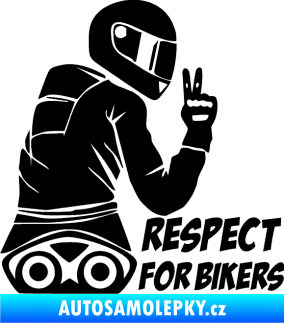 Samolepka Motorkář 003 pravá respect for bikers nápis černá