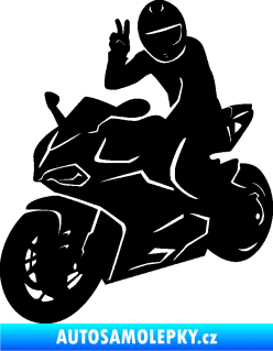 Samolepka Motorkář 006 levá černá