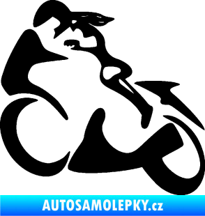 Samolepka Motorkářka 001 levá černá