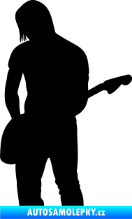 Samolepka Music 005 levá hráč na kytaru černá