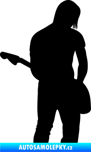 Samolepka Music 005 pravá hráč na kytaru černá