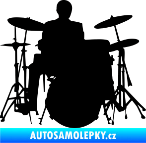 Samolepka Music 009 pravá hráč na bicí černá