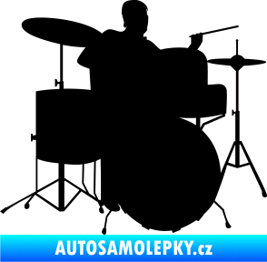 Samolepka Music 011 pravá hráč na bicí černá