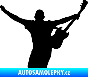 Samolepka Music 024 pravá kytarista rocker černá