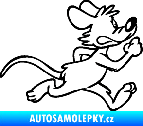 Samolepka Myš 001 pravá sprintuje černá