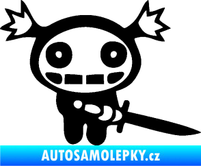 Samolepka Ninja zombie girl pravá černá