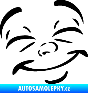 Samolepka Obličej 004 pravá šťastný černá