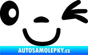Samolepka Obličej 008 pravá mrkající černá