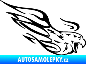 Samolepka Orel 014 pravá s plameny černá