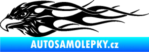 Samolepka Orel 016 levá v plamenech černá