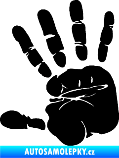 Samolepka Otisk ruky levá černá