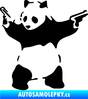 Samolepka Panda 007 levá gangster černá