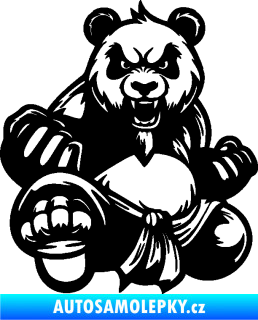 Samolepka Panda 012 levá Kung Fu bojovník černá